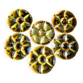 6 assiettes à huîtres, crustacés Gien