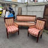 Antique Empire-style salon, 3 pieces. Original upholstery.