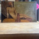 Tableau ancien Nu féminin époque Art Deco