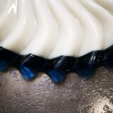 Old suspension opaline lampshade white and blue serrated /wavy Art Deco 1930 TBE Ø 25 cm