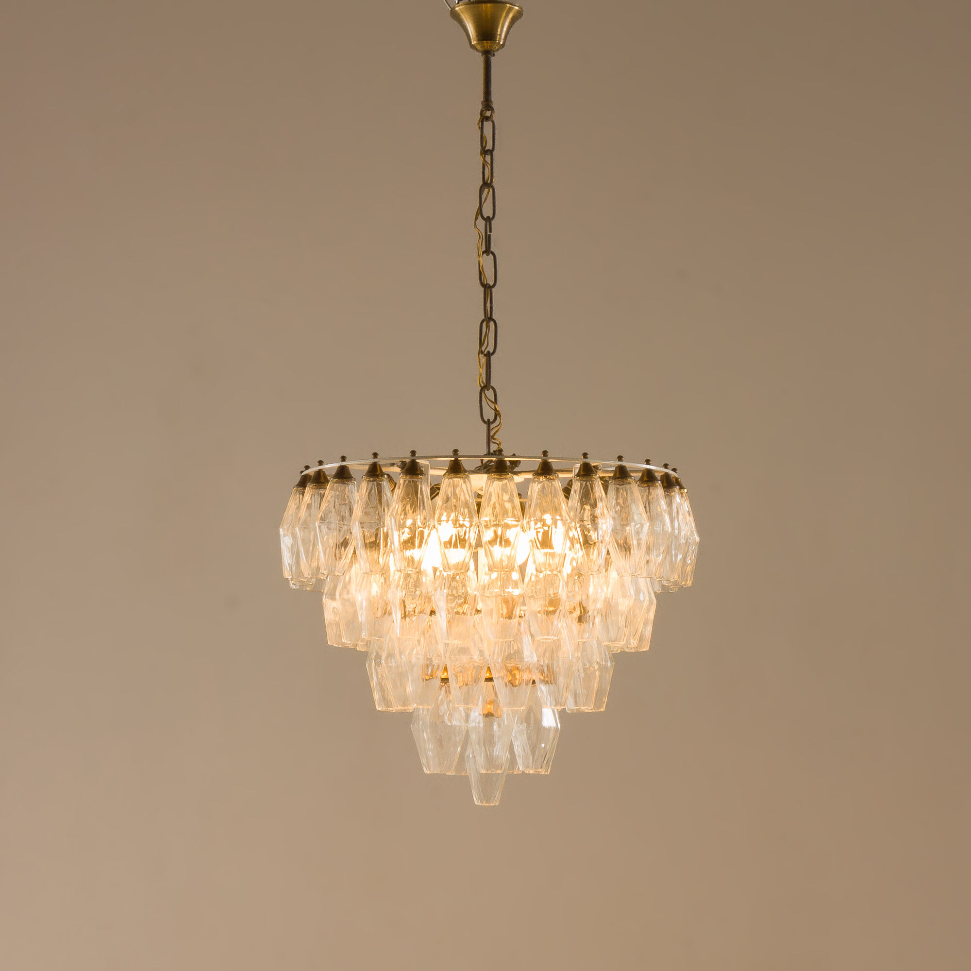 Carlo Scarpa Poliedri chandelier, Venini, Italy 1960s