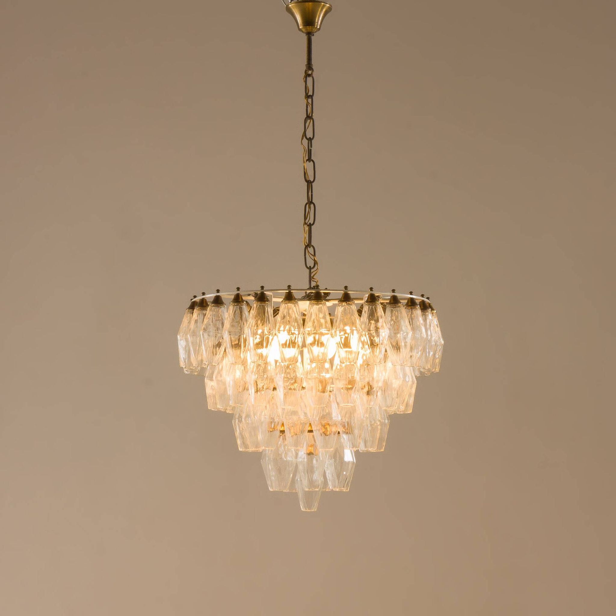 Carlo Scarpa Poliedri chandelier, Venini, Italy 1960s