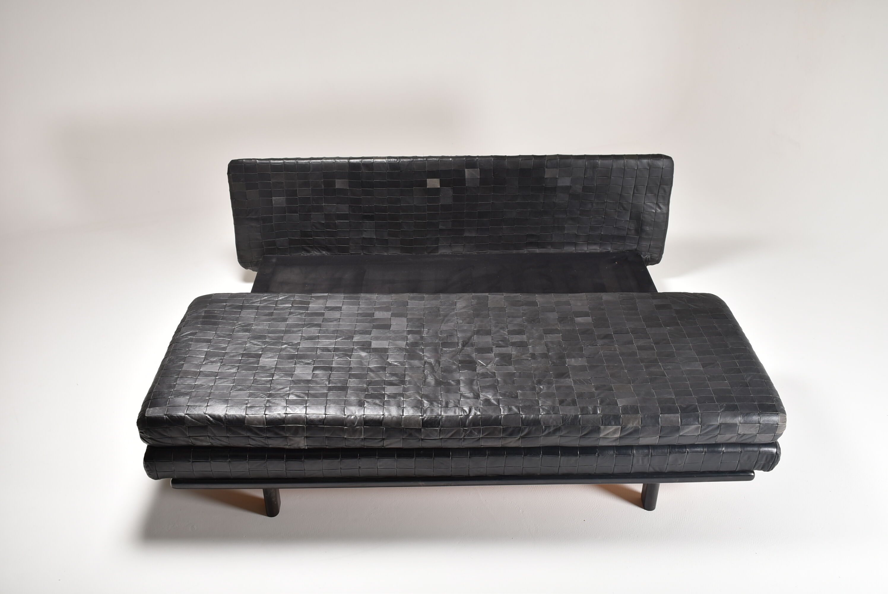 Convertible leather patchwork sofa