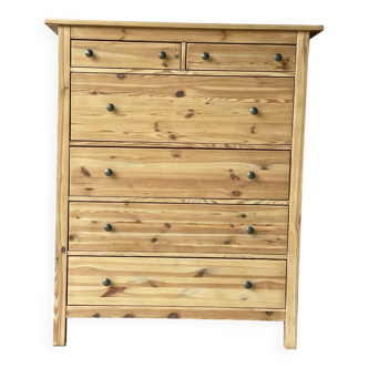 Scandinavian vintage chest of drawers in solid wood with 6 drawers 108x50x