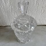 Vintage chiseled glass candy dish