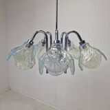Italian Ceiling Lamp with Five Blue Murano Glass Lamshades – 1970s