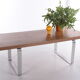Retro Vintage Strakke Salontafel hout en chroom jaren 70