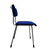 Chaise Gispen 1231 en tissu bleu, années 1960
