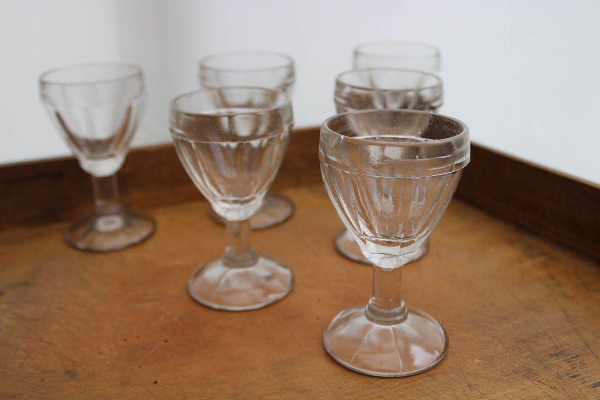 Set of 6 old shot glasses