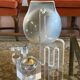Space age clear lucite table lighter, Italy 1970s