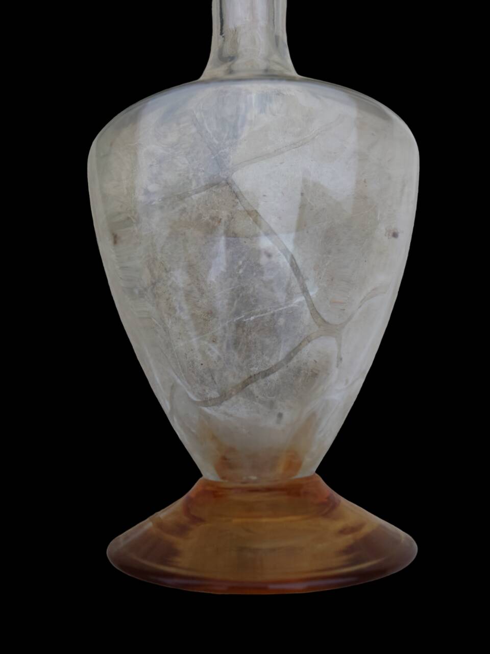 Amber liquor service 1930 glass and faceted carafe