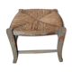 Wooden with braided straw stool