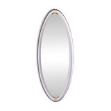 Lacquered and patinated brass mirror, ovoid shape. 1950s/60s.