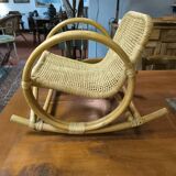 Child's rocking chair in rattan