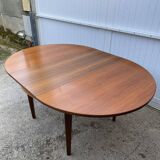Scandinavian extendable round table in teak dia 116cm an60