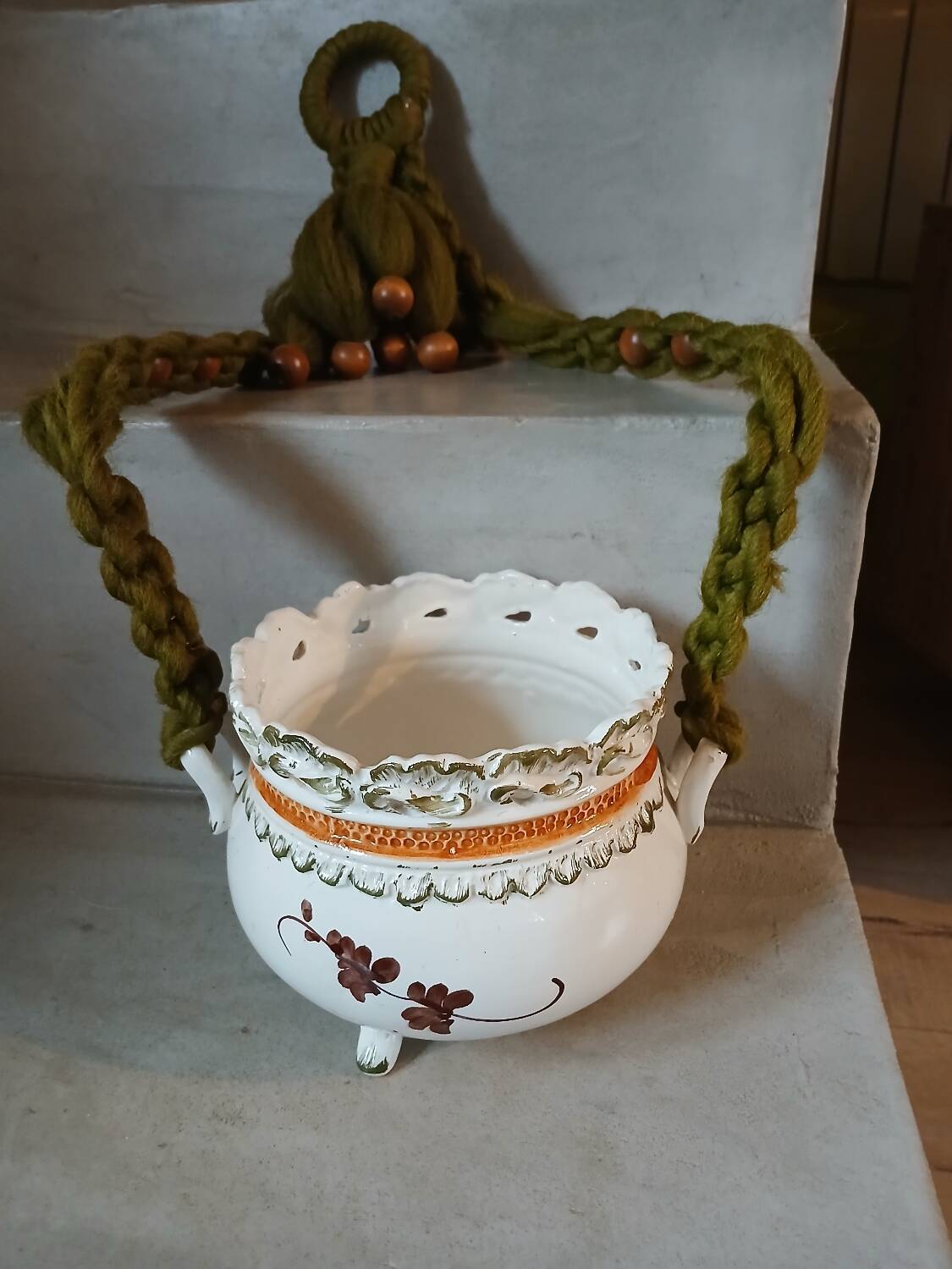 Vintage hanging plant holder