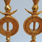 Pair of Gilded Bronze Lamp by Pierre Casenove for Fondica, France