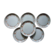 Dessert plates Niderviller 1960 sandstone enamelled, model Maille