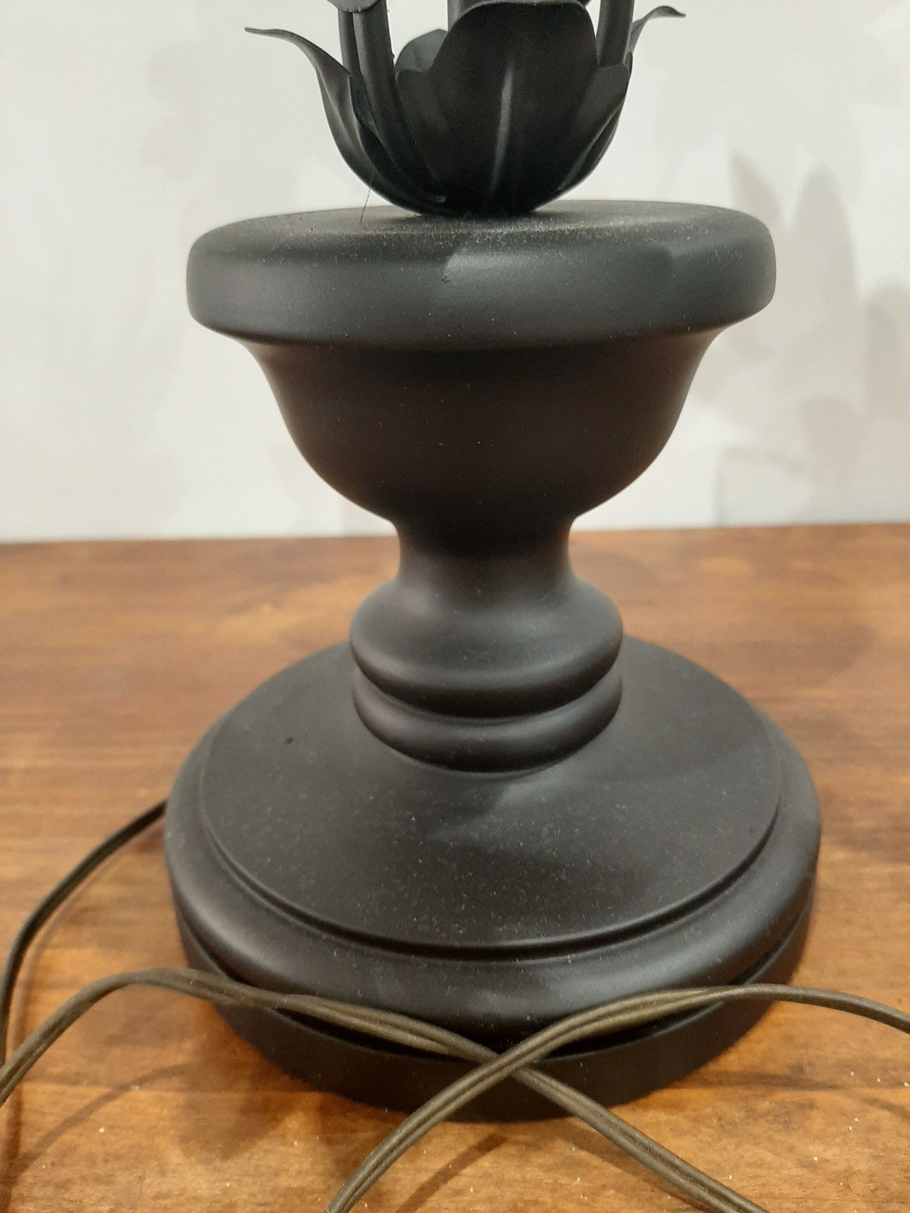 Duo of flower lamp bases