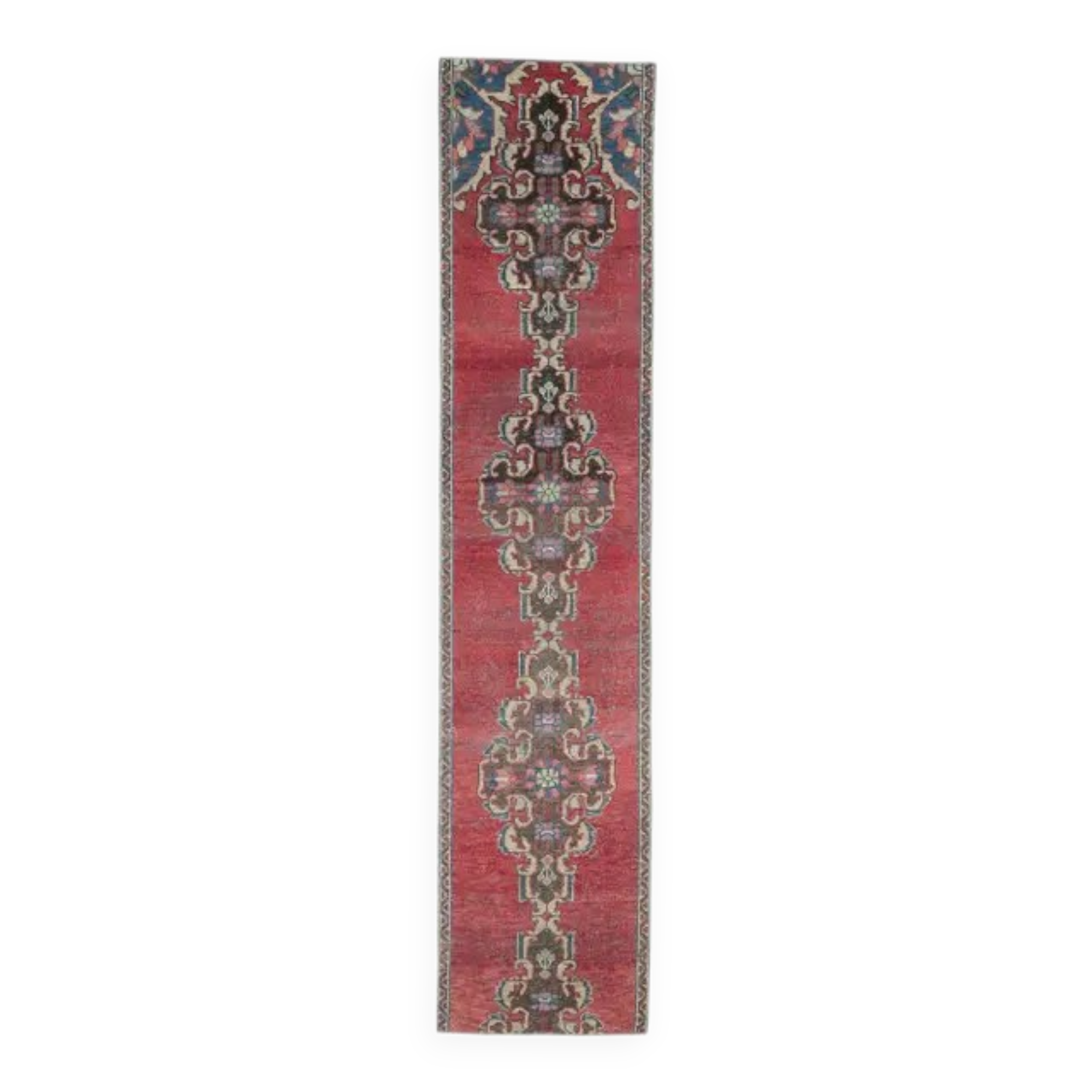 1970s Turkish Oushak Handmade Runner Rug 70x318