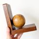 Pair of antique oak ball bookends, Midcentury Art Deco