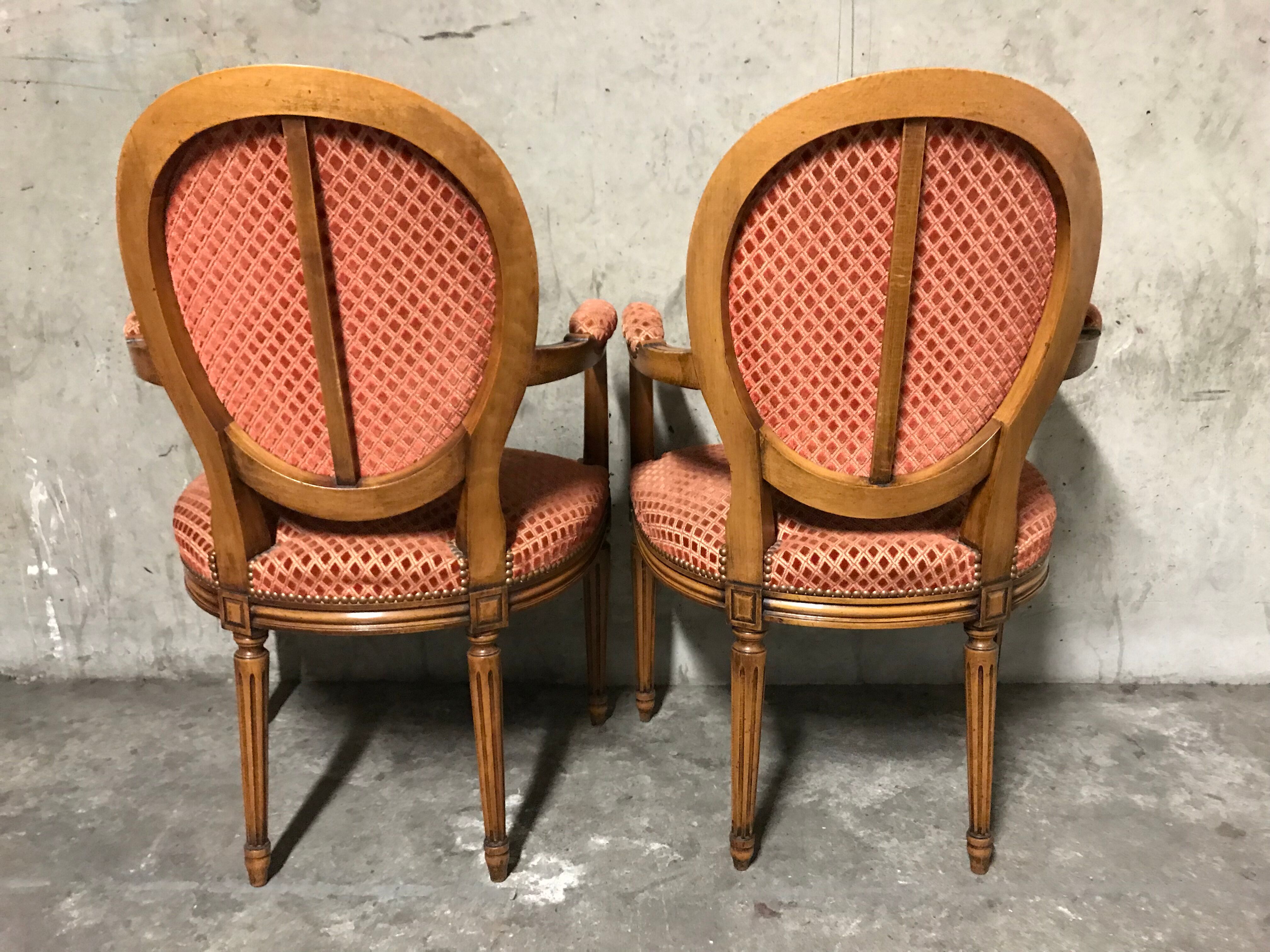 Pair of convertibles Louis XVI armchairs