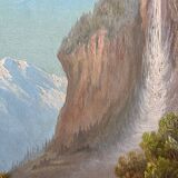 HSP painting "Animated mountain landscape" signed G. Munsch 1875