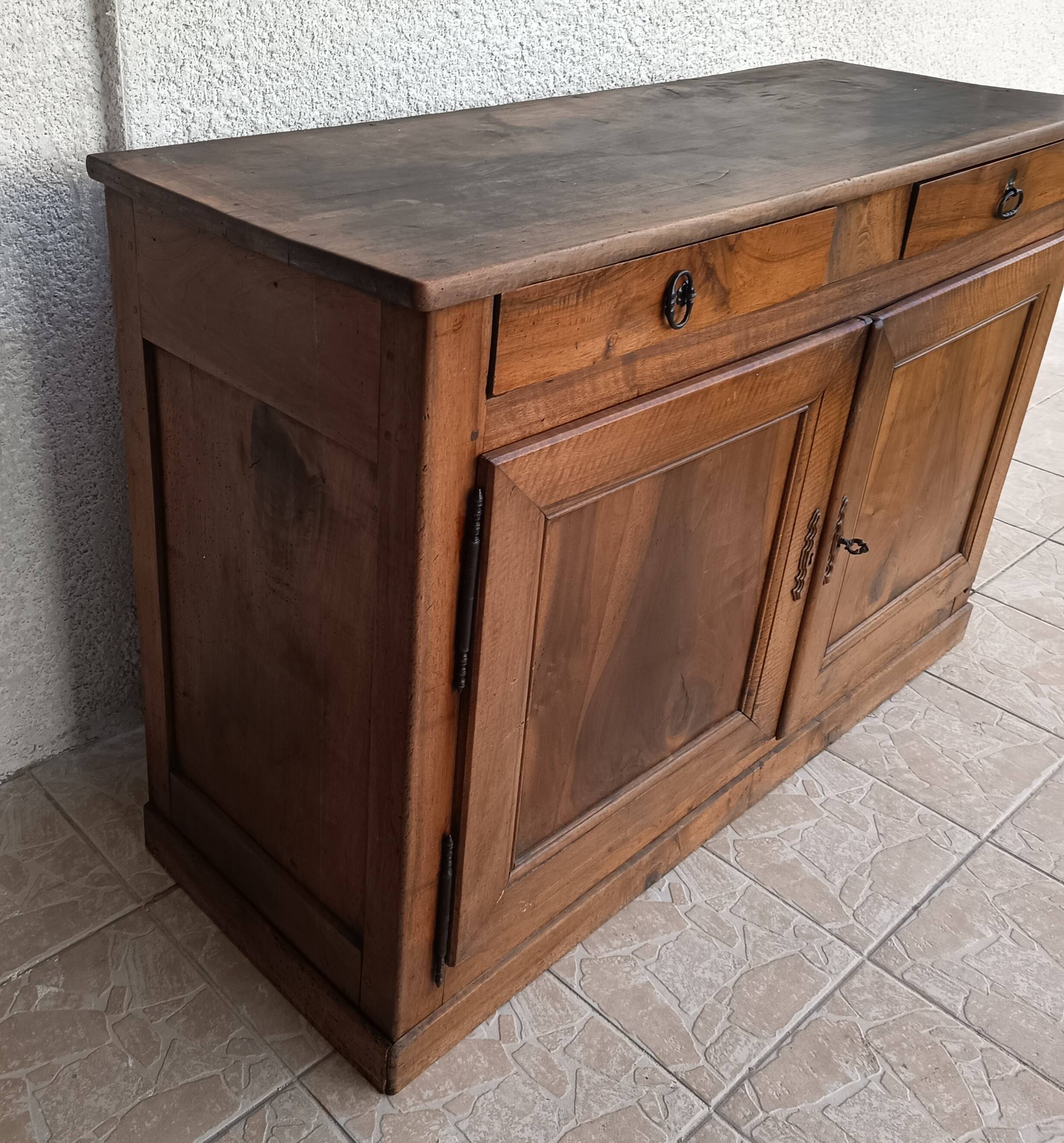 Rustic walnut sideboard