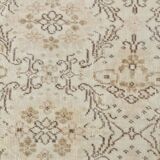 7x10 Floral Cream & Brown Vintage Rug, 212x317Cm