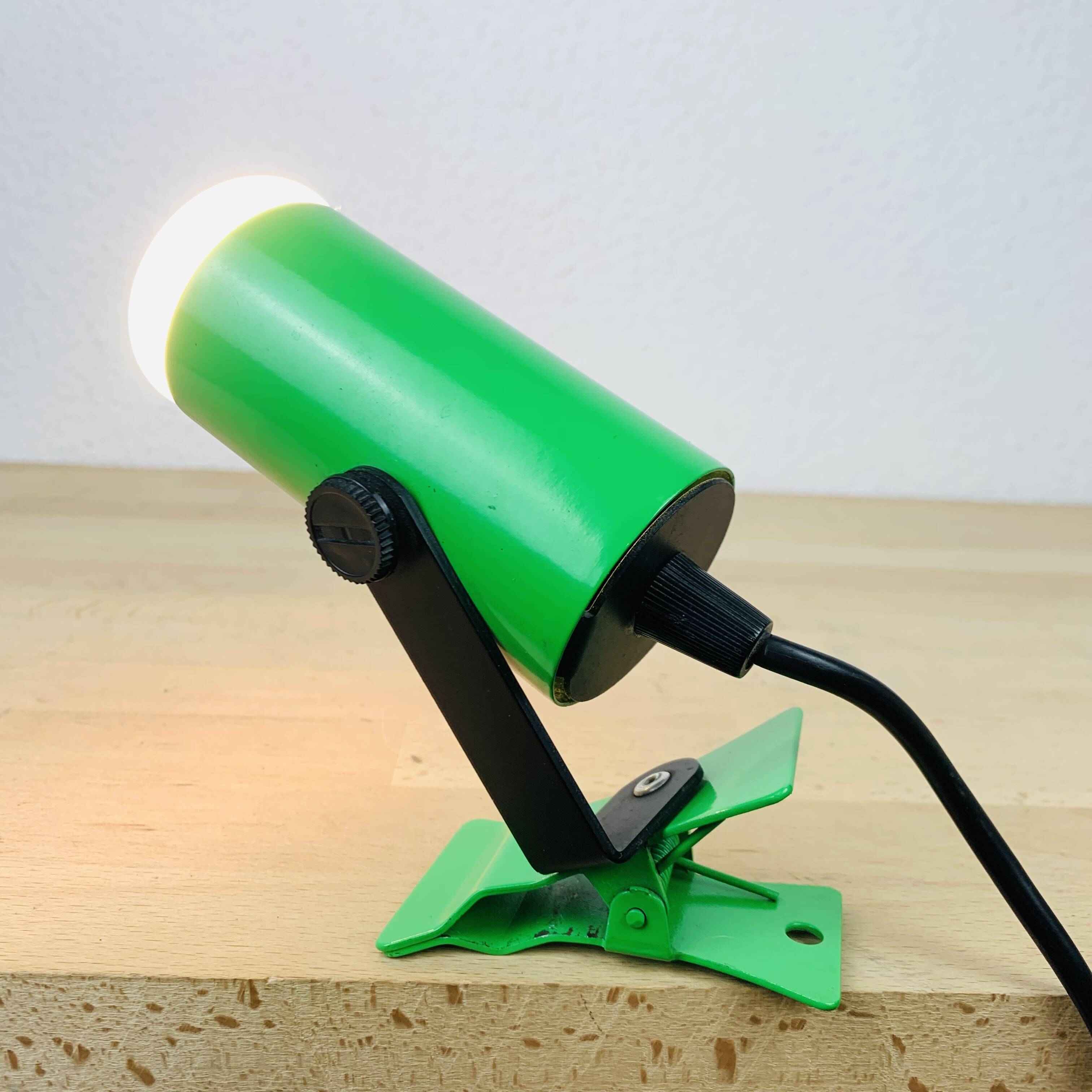 70s green clamp spot light