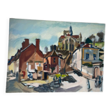 Village view attributed to Georges Pacouil