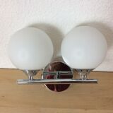 Double globe chrome and opaline 1970