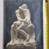 Tirage argentique ancien, "Le baiser de Rodin", 1903, 18 x 24 cm
