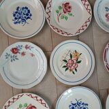 13 mismatched antique dessert plates
