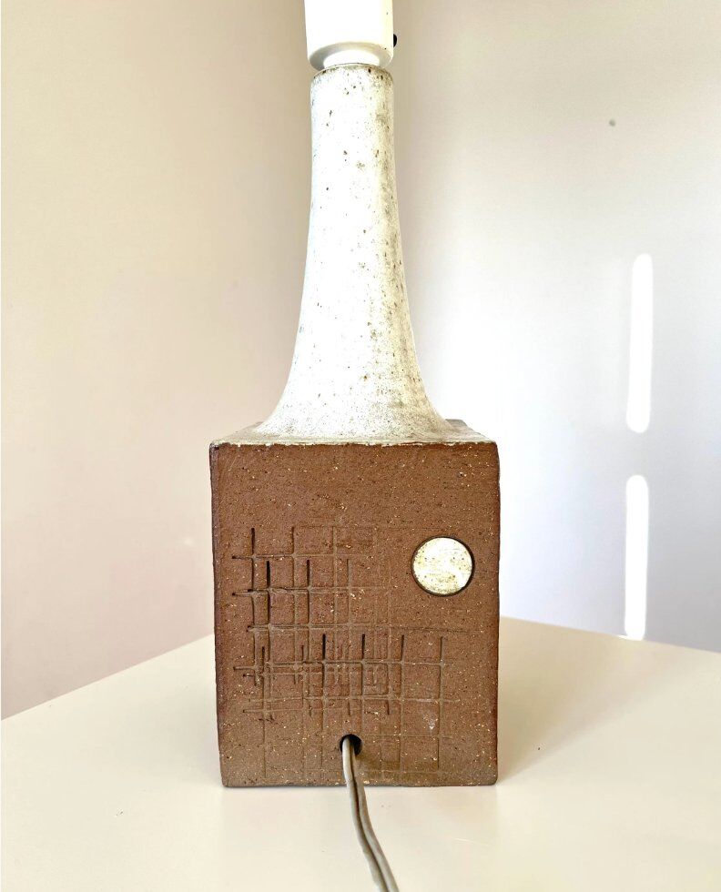 Vintage Danish table lamp in stoneware by Mette Løkke Stiil for Axella, 1970s