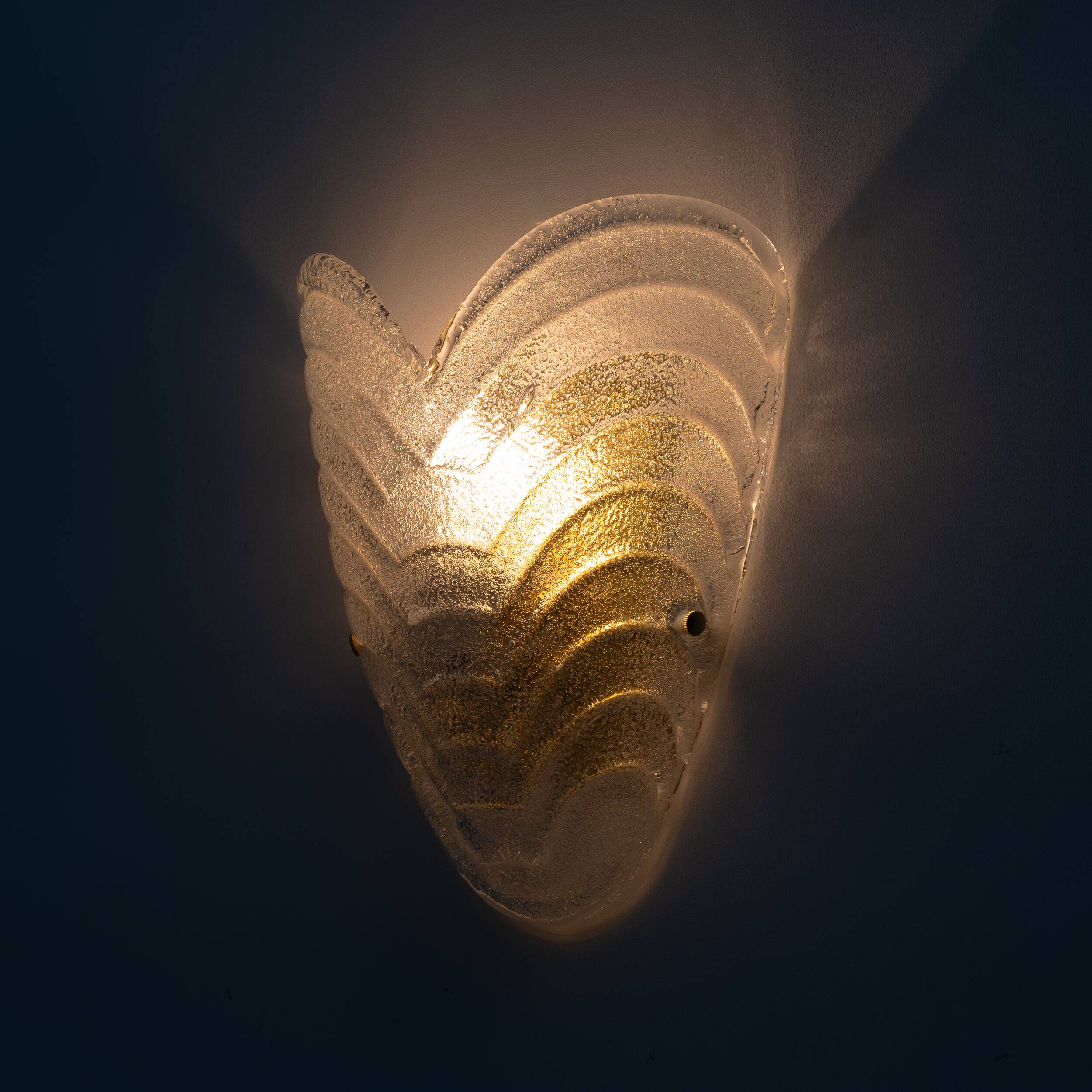 Pair of Murano glass wall lamps, 1960s vintage