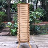 Bamboo, rattan and paper floor lamp from the 60s