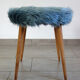 Tabouret moumoute bleue, années 60