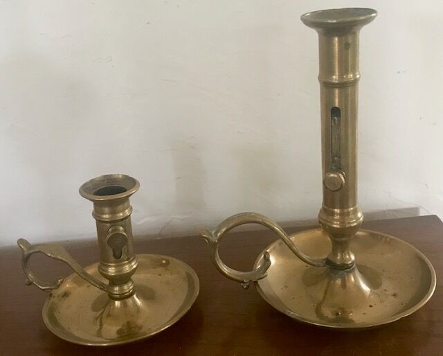 Antique brass candlesticks