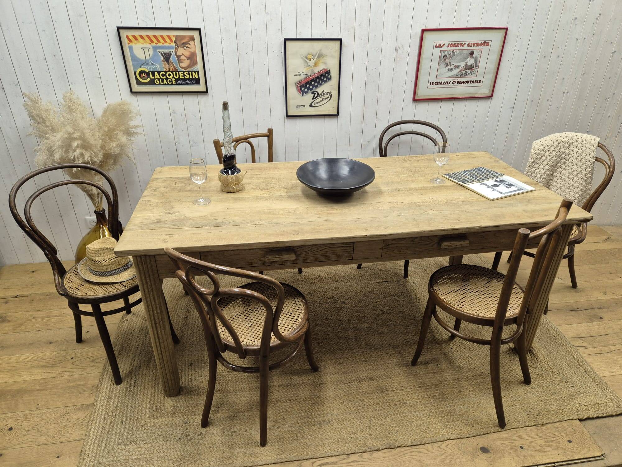 Solid oak farmhouse table