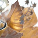 Unusual Italian Florentine gilt 'Wisteria' wall lamp by Masca