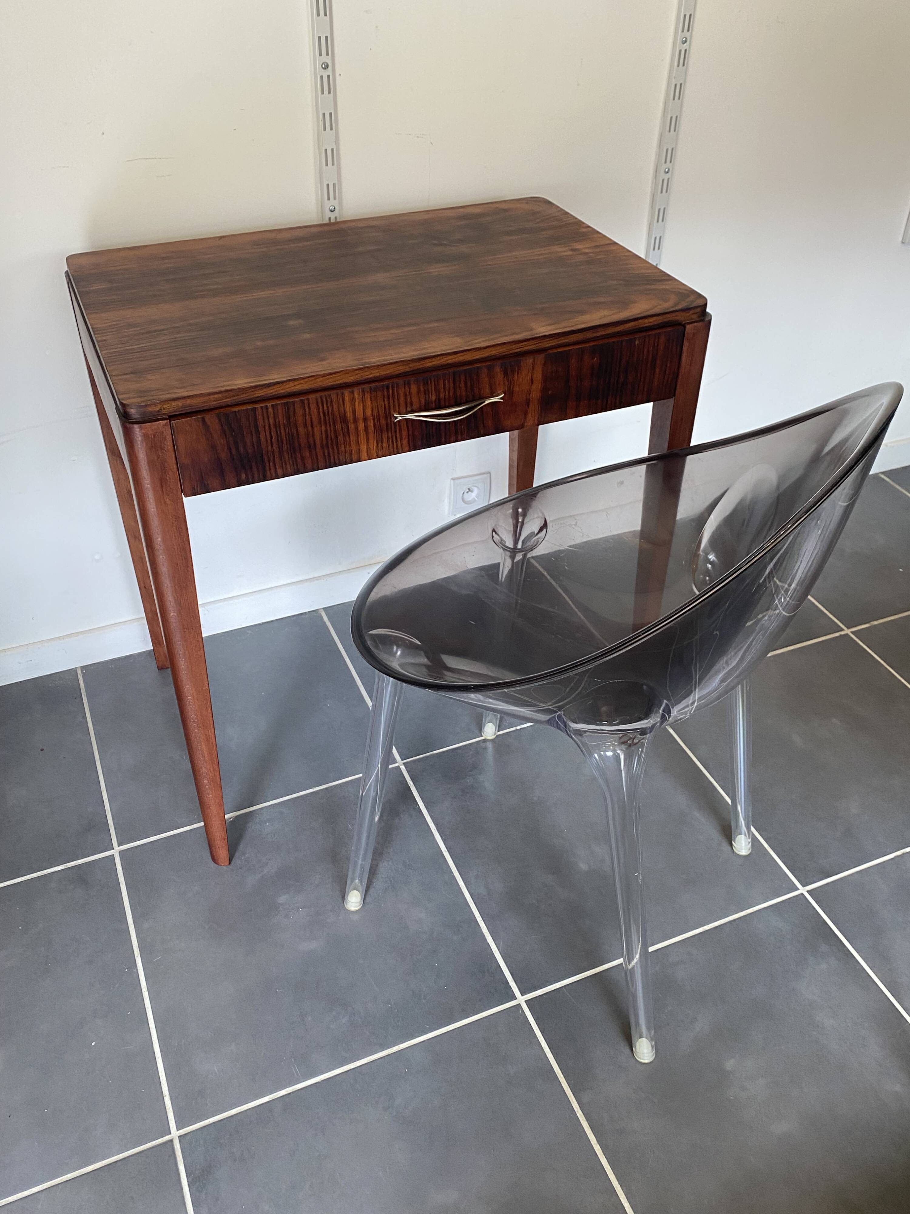 Side table, desk with 1 drawer in rosewood veneer, 1950.
