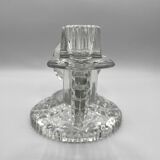SKLO UNION Libochovice double candlestick • 2-flame pressed glass candle holder • Art Deco