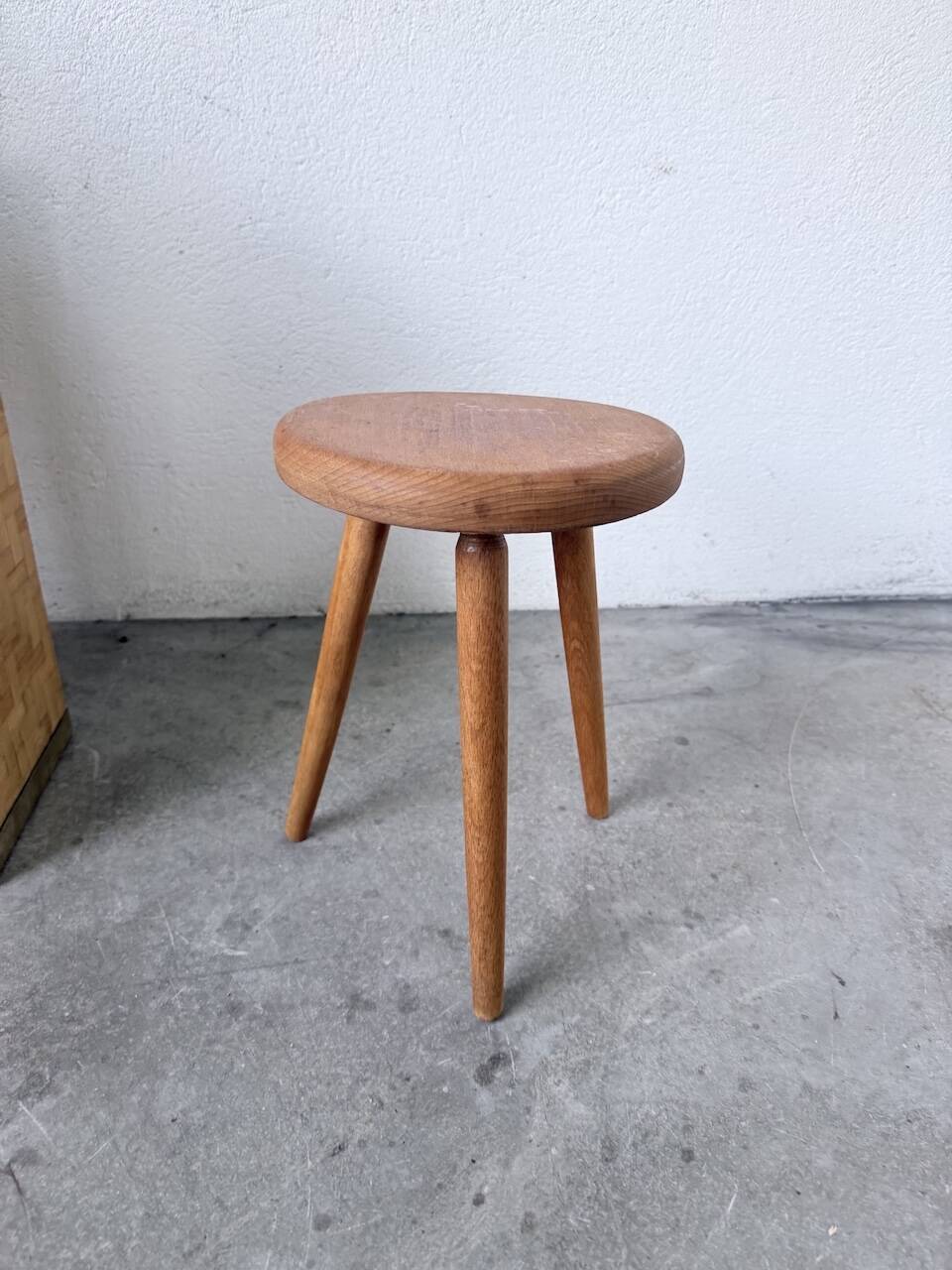 Golden oak tripod stool