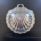 Silver-plated metal shell butter dish