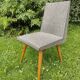 Scandinavian chair in grey faux leather and wood, 1960s.