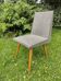 Chaise scandinave en simili-cuir gris et bois, années 60