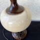 Vintage wooden and alabaster lamp – baluster shape