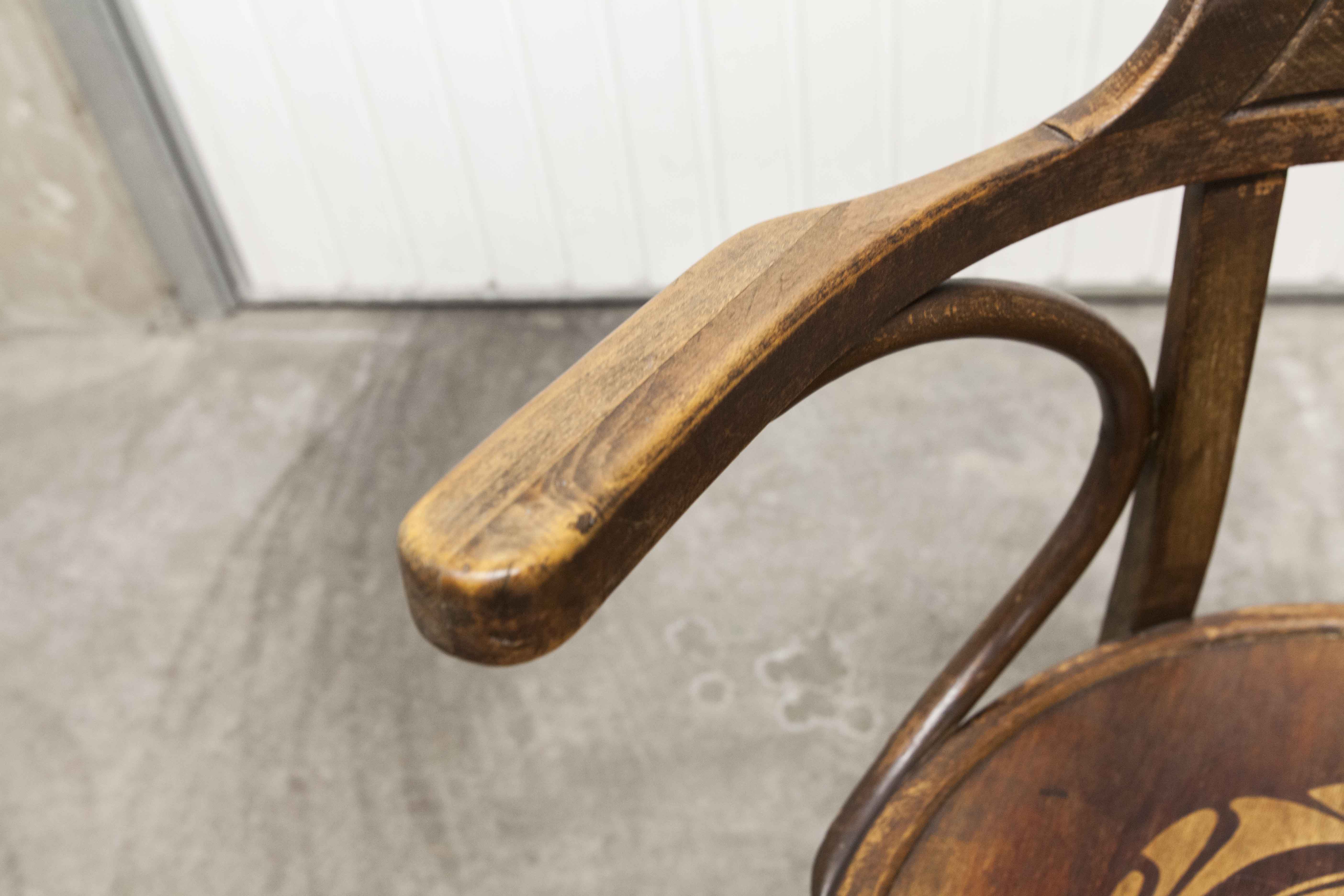 Office chair Baumann 1914 curved wood