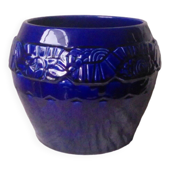Cache pot en faience orchie france epoque fin art nouveau debut art deco